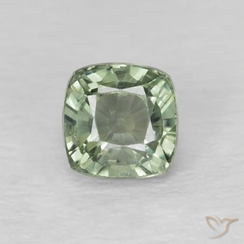 0.73ct Натуральный Medium Light-Green Сапфир, Подушка, Чистота VS