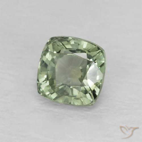 0.73 карата, натуральный Medium Light-Green Сапфир, Подушка, Чистота VS