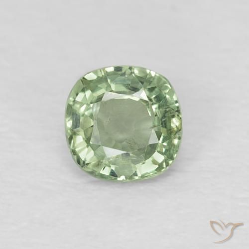 0.43ct Натуральный Бледно-зеленый Сапфир, Подушка, Чистота VS