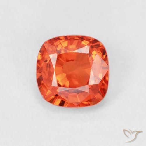 0.58ct Натуральный Красновато-оранжевый Сапфир, Подушка, Чистота VS