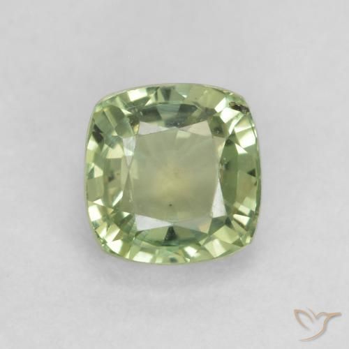 0.68ct Натуральный Очень светлый шалфейный зеленый Сапфир, Подушка, VVS-VS
