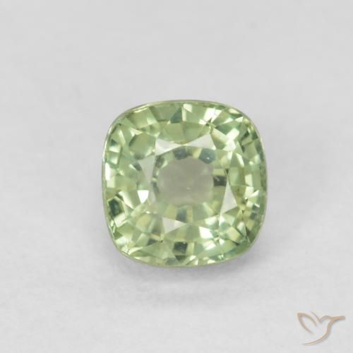 0.55ct Натуральный Очень светлый шалфейный зеленый Сапфир, Подушка, Чистота VVS