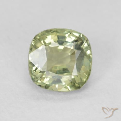 0.65ct Натуральный Очень светлый шалфейный зеленый Сапфир, Подушка, VVS-VS