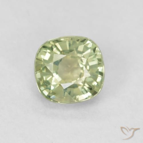 0.57ct Натуральный Очень светлый шалфейный зеленый Сапфир, Подушка, VVS-VS