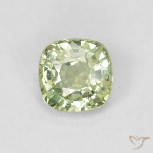 0.43ct Натуральный Очень светлый шалфейный зеленый Сапфир, Подушка, VVS-VS