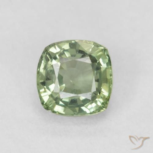 0.63ct Натуральный Светло-зеленый Сапфир, Подушка, VVS-VS