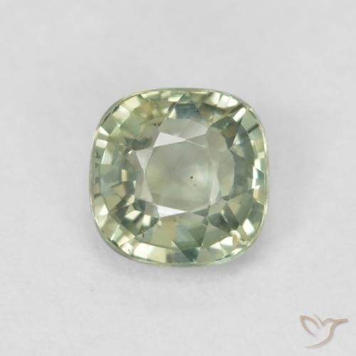 0.58ct Натуральный Светло-зеленый шалфей Сапфир, Подушка, VVS-VS
