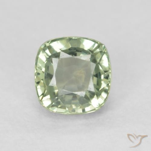 0.69ct Натуральный Очень светлый шалфейный зеленый Сапфир, Подушка, VVS-VS