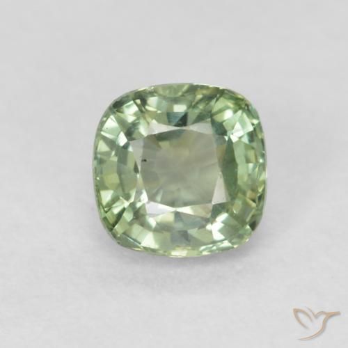 0.55ct Натуральный Очень светлый шалфейный зеленый Сапфир, Подушка, Чистота VVS