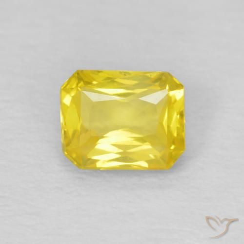 0.46ct Натуральный Шмель желтый Сапфир, Изумрудная огранка, Чистота VVS