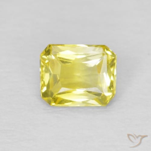 0.49ct Натуральный Светло-желтый Сапфир, Изумрудная огранка, Чистота VVS