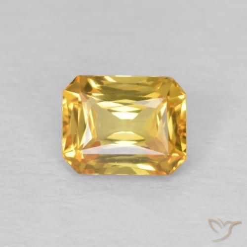 0.53ct Натуральный Золотой Сапфир, Изумрудная огранка, Чистота VVS