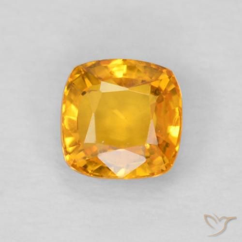 0.56ct Натуральный Средний апельсин Сапфир, Подушка, Чистота VVS