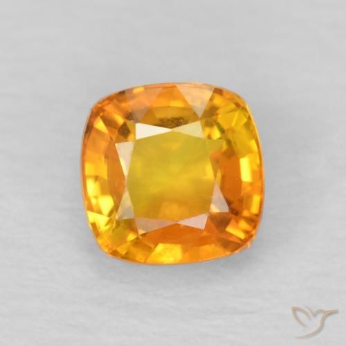 0.69ct Натуральный Средний апельсин Сапфир, Подушка, Чистота VVS