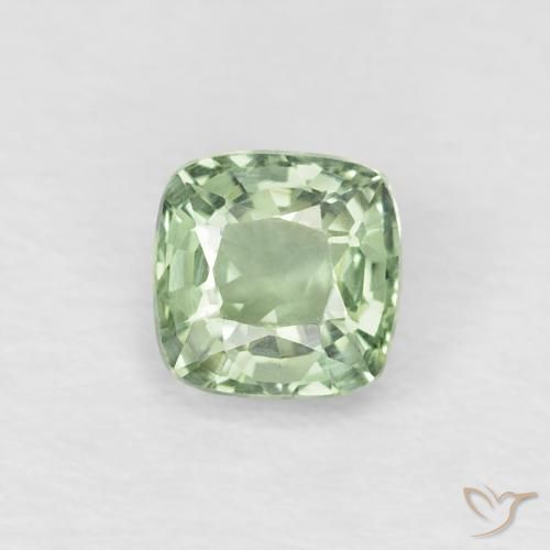 0.48ct Натуральный Очень светло-зеленый Сапфир, Подушка, Чистота VVS