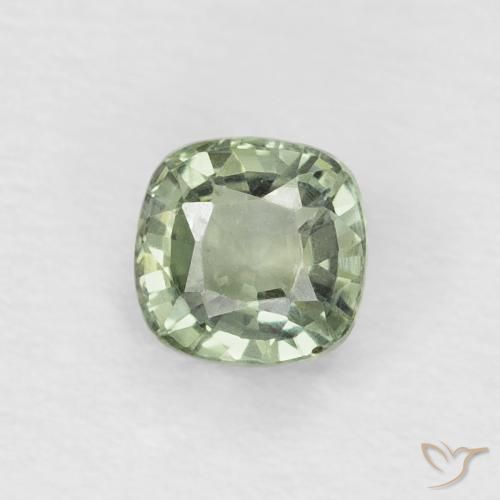 0.48ct Натуральный Светло-зеленый Сапфир, Подушка, VVS-VS