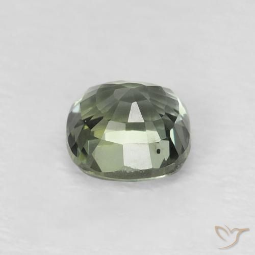 0.64 карата, натуральный Medium Light-Green Сапфир, Подушка, VVS-VS