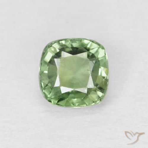 0.66ct Натуральный Землисто-зеленый Сапфир, Подушка, VVS-VS