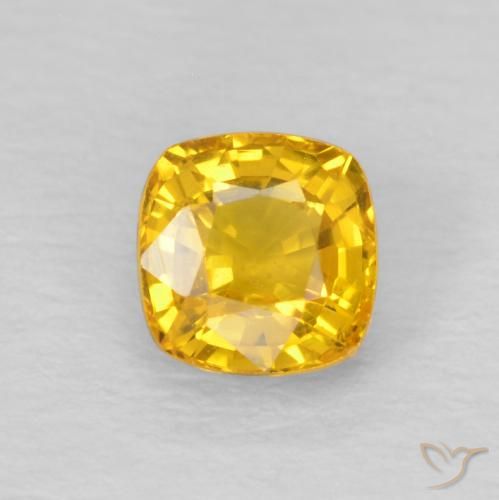 0.66ct Натуральный Золотисто-Апельсиновый Сапфир, Подушка, Чистота VS