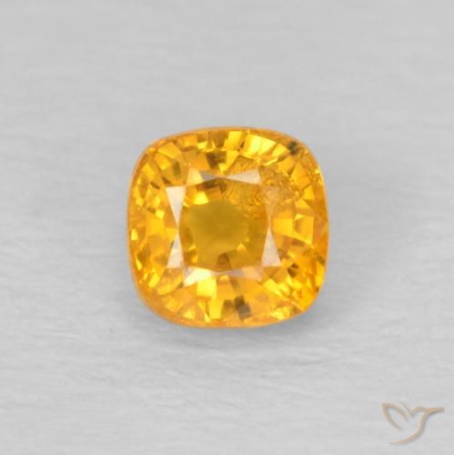 0.54ct Натуральный Средний апельсин Сапфир, Подушка, Чистота VS