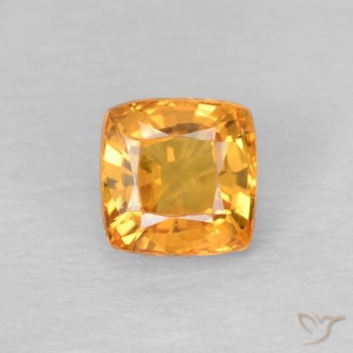 0.56ct Натуральный Медово-оранжевый Сапфир, Подушка, Чистота VS