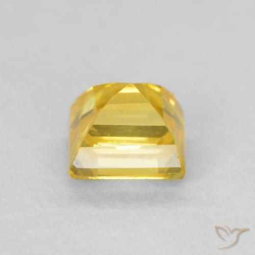 0.60 карата, натуральный Средний желтый Сапфир, Квадрат, VVS-VS