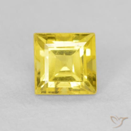 0.57ct Натуральный Медовый желтый Сапфир, Квадрат, VVS-VS