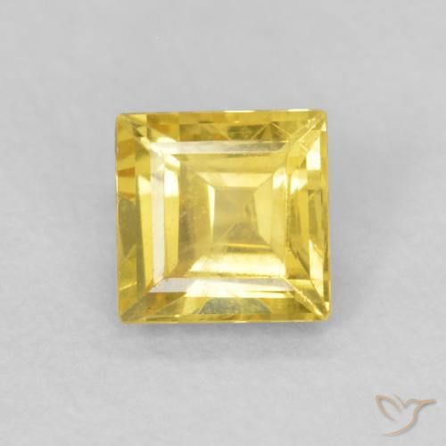0.49ct Натуральный Медовый желтый Сапфир, Квадрат, VVS-VS