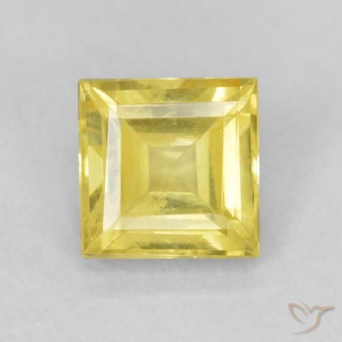 0.64ct Натуральный Medium Light-Yellow Сапфир, Квадрат, Чистота VS