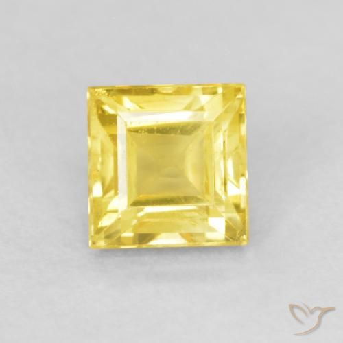 0.63ct Натуральный Медовый желтый Сапфир, Квадрат, Чистота VS