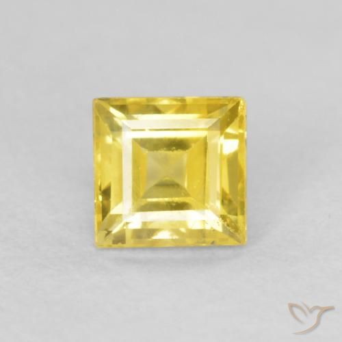 0.52ct Натуральный Средний желтый Сапфир, Квадрат, Чистота VS