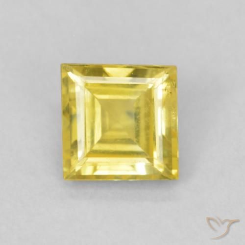 0.48ct Натуральный Светло-медово-желтый Сапфир, Квадрат, Чистота VS