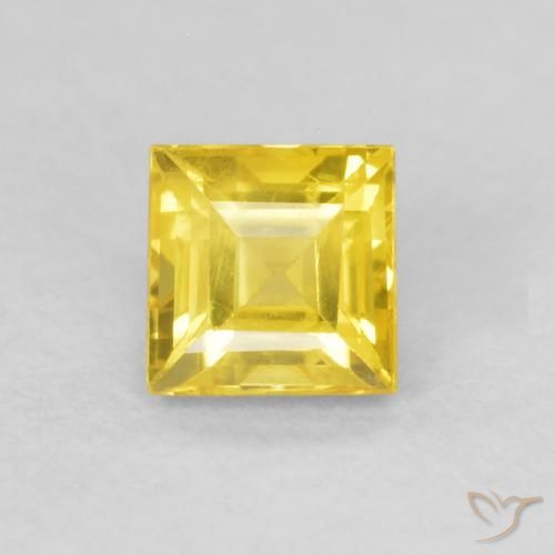 0.51ct Натуральный Средний желтый Сапфир, Квадрат, Чистота VS