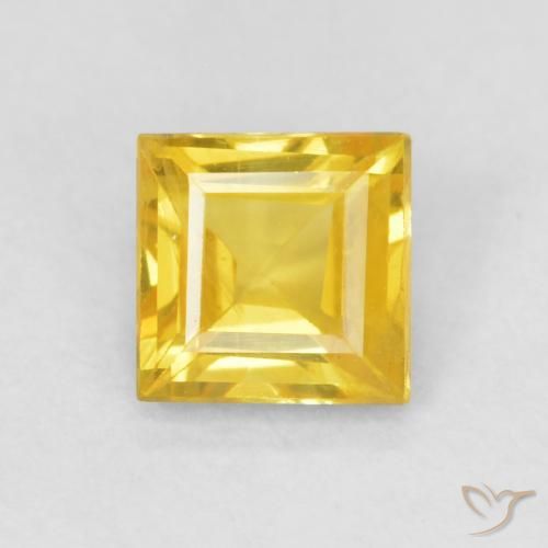 0.56ct Натуральный Золотисто-Апельсиновый Сапфир, Квадрат, Чистота VS