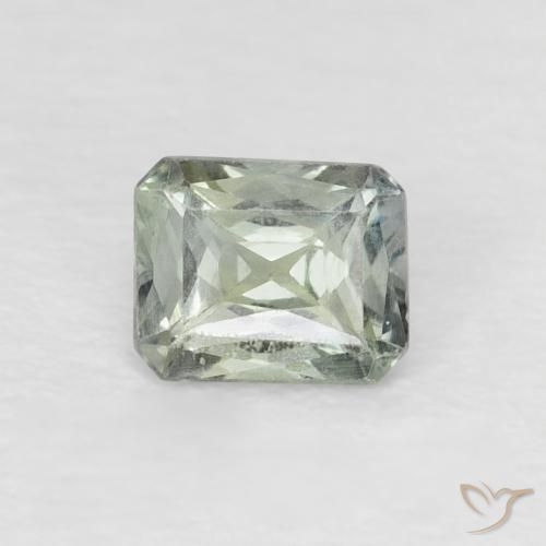 0.55ct Натуральный Серо-зеленый Сапфир, Изумрудная огранка, Чистота VS
