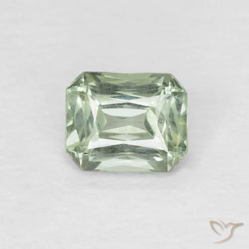 0.49ct Натуральный Мшистый зеленый Сапфир, Изумрудная огранка, Чистота VVS