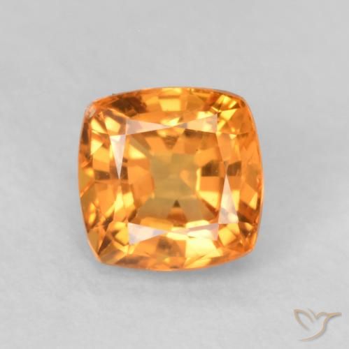 0.60ct Натуральный Средний апельсин Сапфир, Подушка, VVS-VS