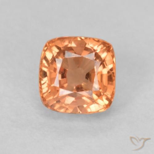 0.63ct Натуральный Имбирь апельсин Сапфир, Подушка, VVS-VS
