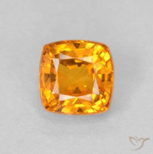 0.56ct Натуральный Ярко-оранжевый Сапфир, Подушка, VVS-VS