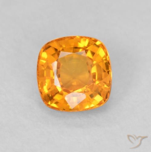 0.48ct Натуральный Ярко-оранжевый Сапфир, Подушка, VVS-VS