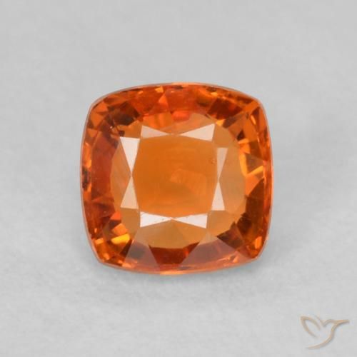 0.55ct Натуральный Огонь Оранжевый Сапфир, Подушка, VVS-VS