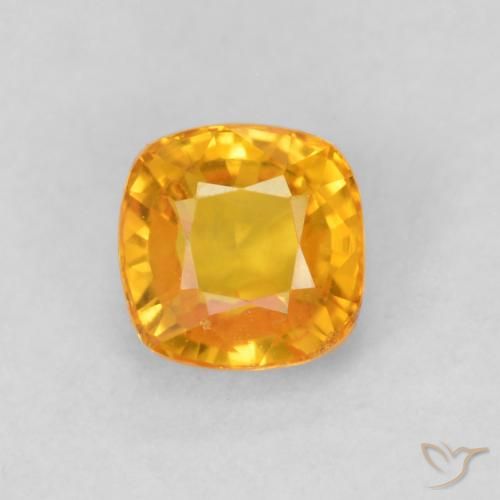 0.68ct Натуральный Средний апельсин Сапфир, Подушка, Чистота VVS