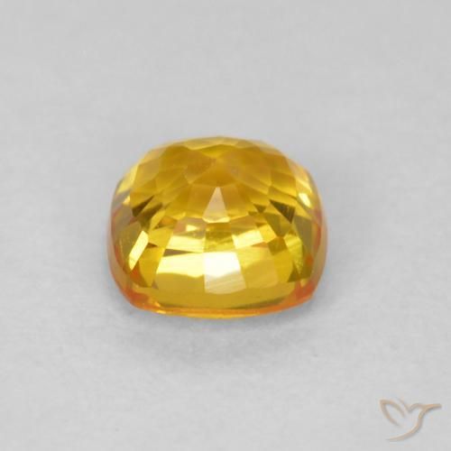 0.65 карата, натуральный Средний золотой Сапфир, Подушка, Чистота VVS