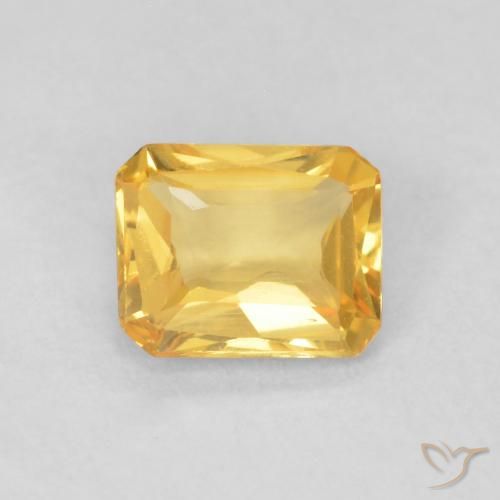 0.44ct Натуральный Среднее золото Сапфир, Изумрудная огранка, Чистота VVS