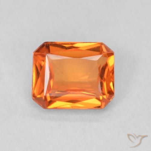 0.54ct Натуральный Огонь Оранжевый Сапфир, Изумрудная огранка, Чистота VS