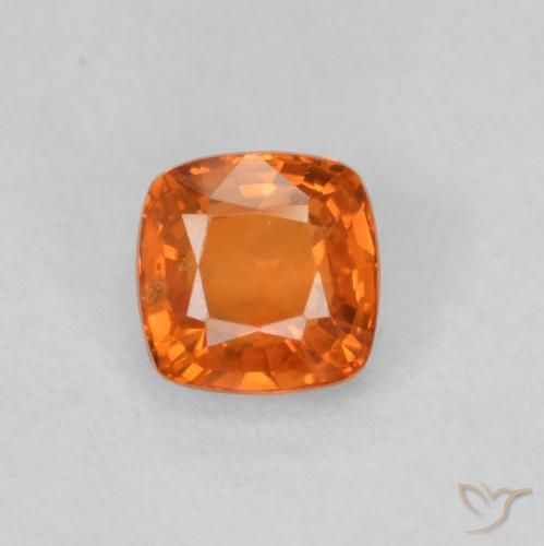 0.49ct Натуральный Янтарный Апельсин Сапфир, Подушка, Чистота VS