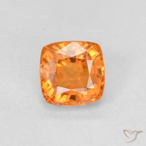 0.53ct Натуральный Янтарный Апельсин Сапфир, Подушка, Чистота VS
