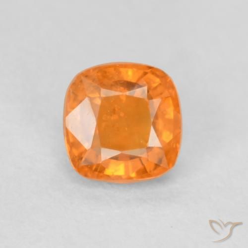 0.55ct Натуральный Ярко-оранжевый Сапфир, Подушка, Чистота VS
