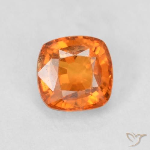 0.67ct Натуральный Огонь Оранжевый Сапфир, Подушка, Чистота VS