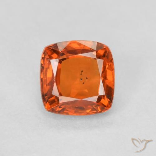 0.60ct Натуральный Красновато-оранжевый Сапфир, Подушка, Чистота VS